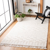 Southwestern Handmade Flatweave Ivory Area Rug