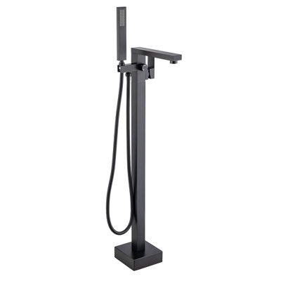 Robinet de baignoire sur pied à poignée simple avec douchette sur pied