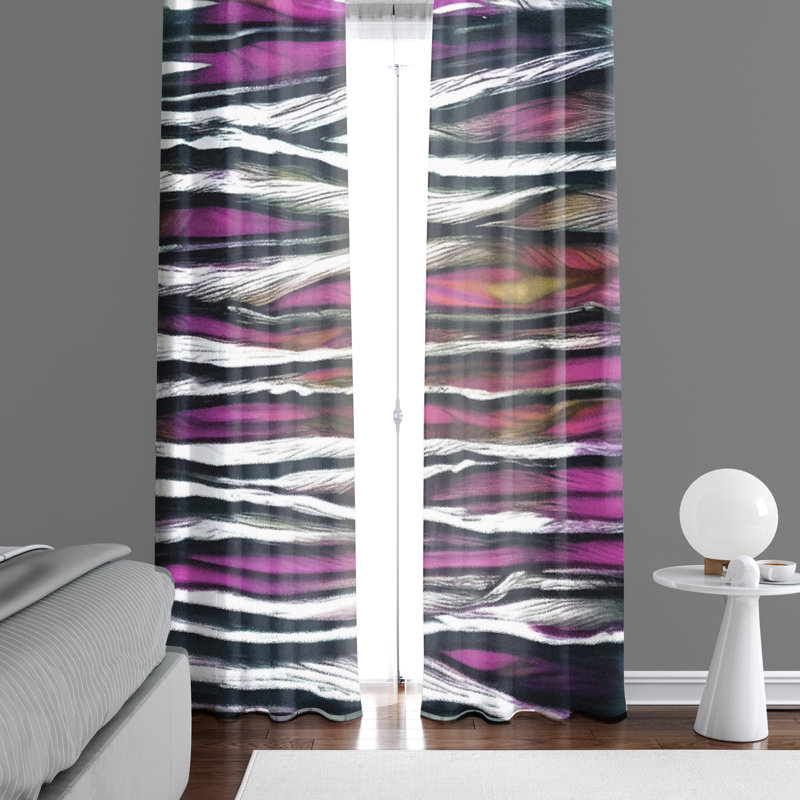 Paire de rideaux semi-transparents en polyester Deiona, L 20 po x L 52 po