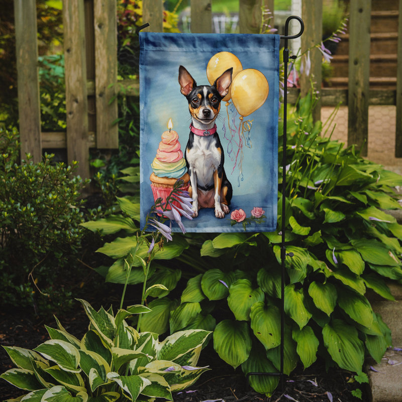 Drapeau de jardin «Happy Birthday», Terrier de rat