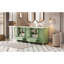 Armoire de salle de bain 72 po avec portes à texture gaufrée, grand meuble-lavabo avec huit tiroirs, quatre portes à fermeture en douceur et comptoir double, rangement de salle de bain avec portes en verre-1730413746