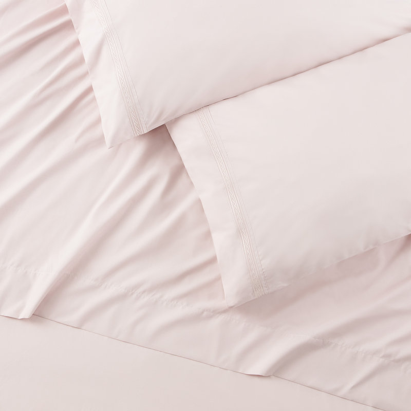 Ultra Soft Microfiber Percale Sheet Set, King Sheet Set with Fitted Sheet, Pink