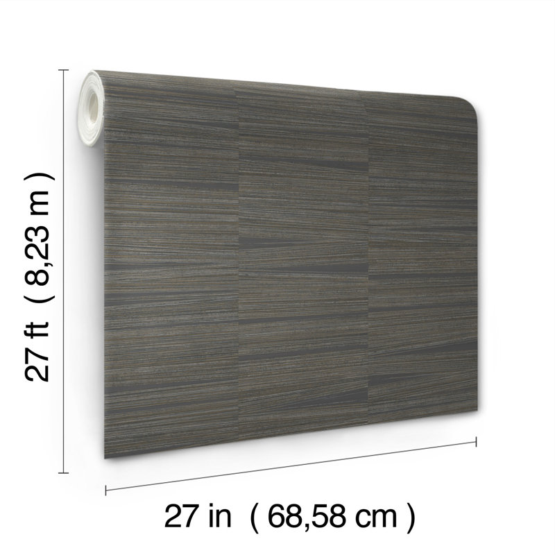 Abstract Metallic Wallpaper Roll, Charcoal