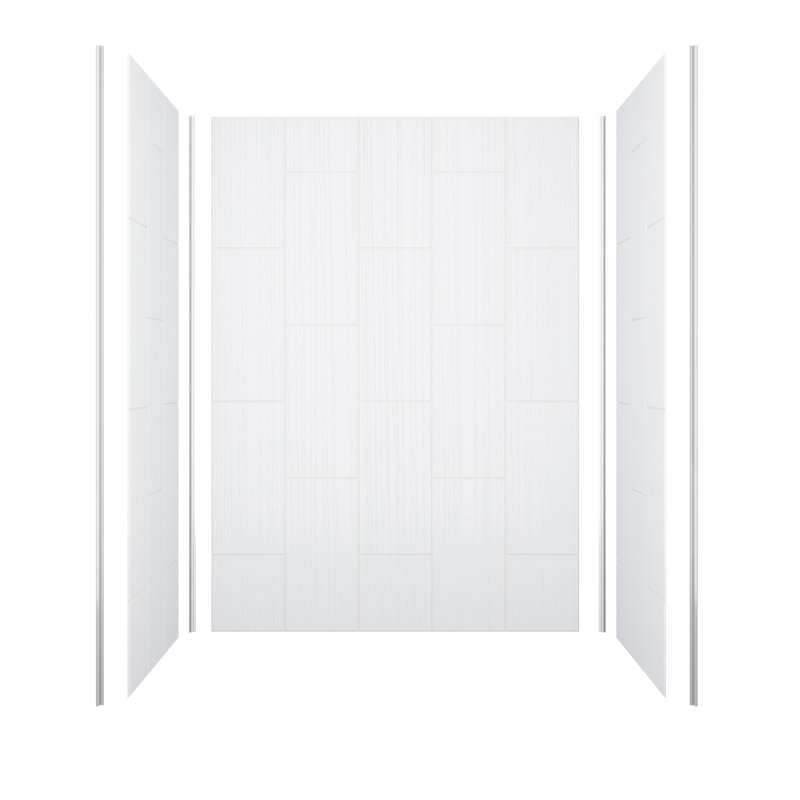Panneau de douche à surface solide l 60 po x P 36 po x H 84 po, ajustable, installation rapide, épaisseur 0,118 po