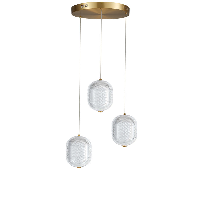 Peri LED Multi Pendant - 3 Light, Aged Brass