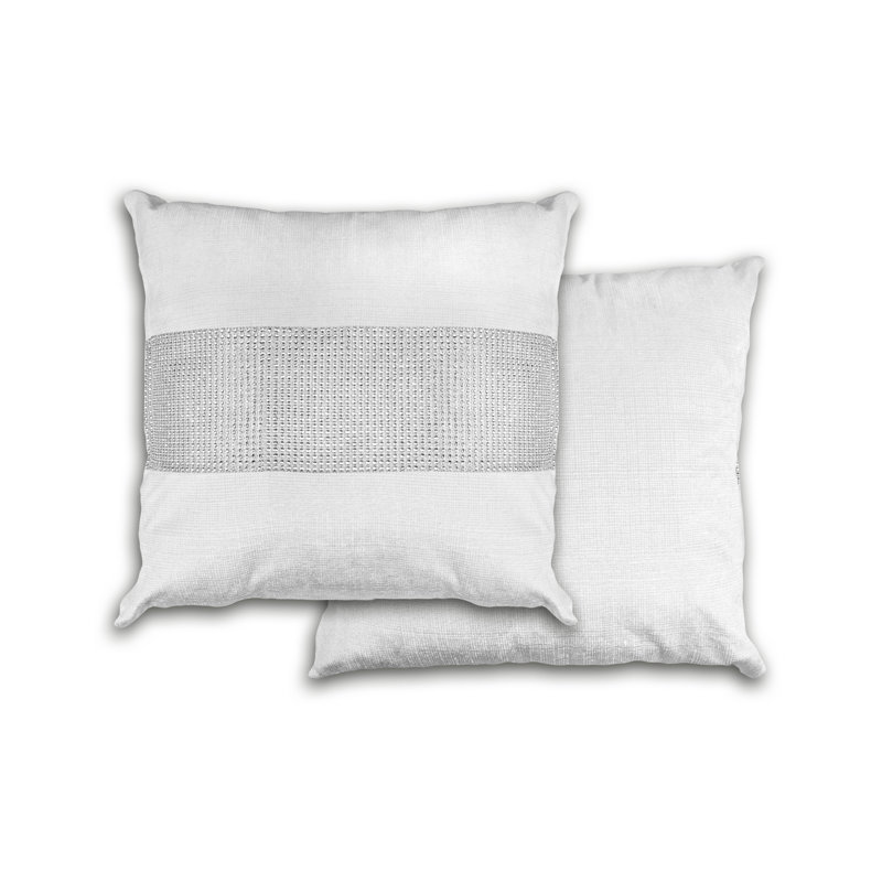 Eclat Square Cushion Cover, 43 x 43cm, White