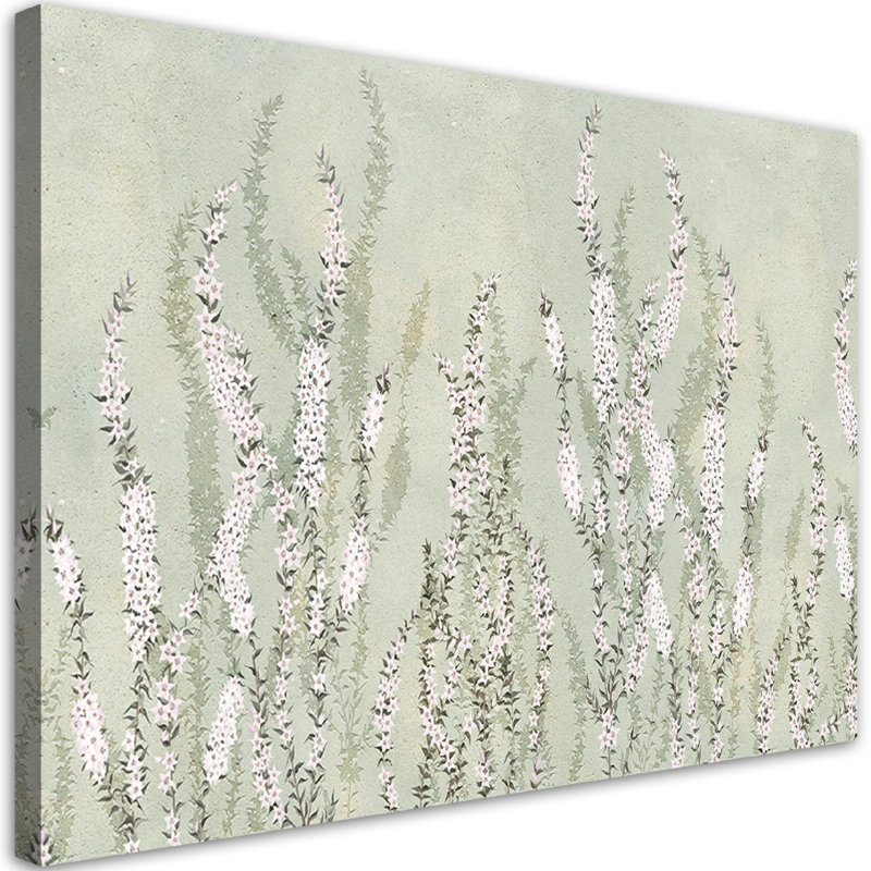 Boho Flowers Plants - No Frame Print on Canvas, 70cm H x 100cm W