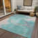 Machine Washable Indoor/Outdoor Xhevrie Teal Rug