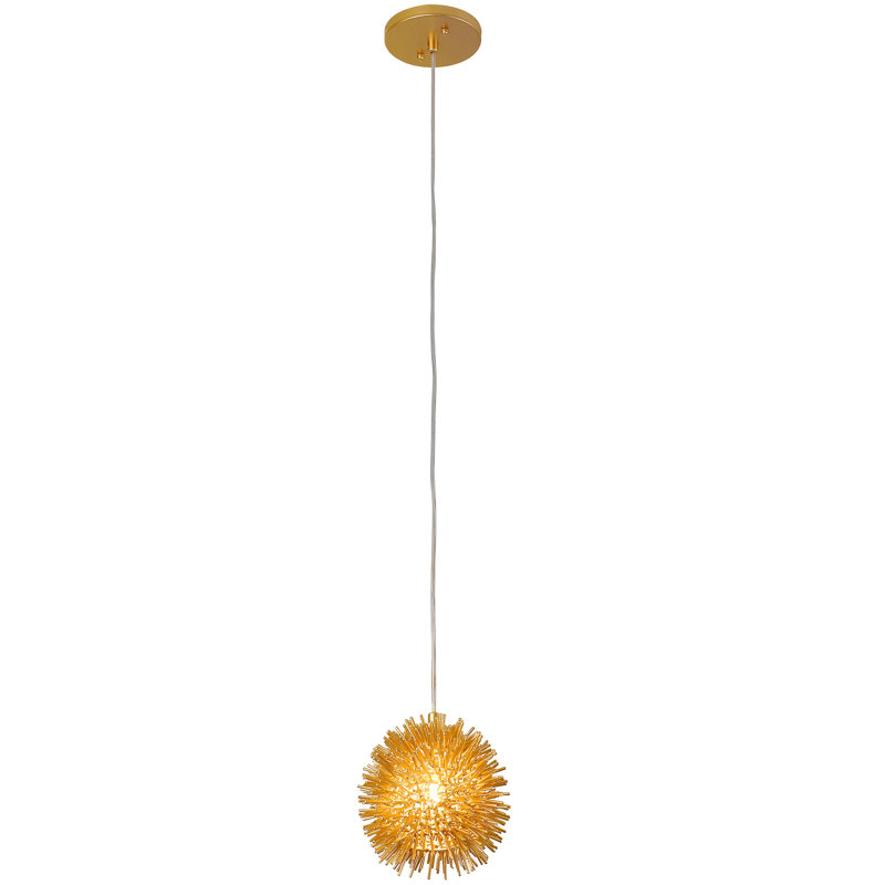 Urchin 1-Light Uber Mini Pendant - Gold, Gold, 6" H x 6.25" W x 6.25" D