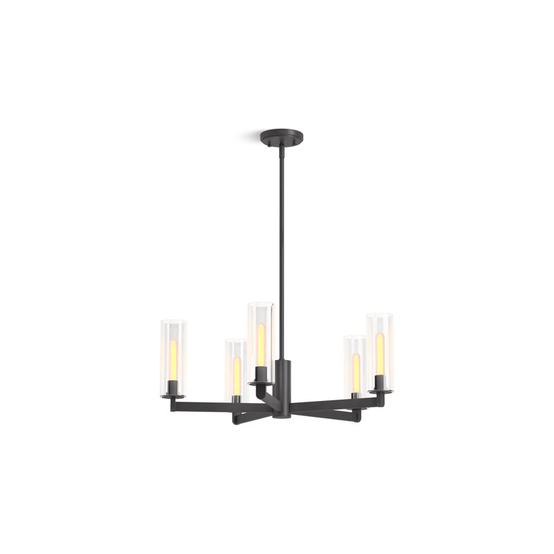 Crue 26 In. Chandelier, Matte Black