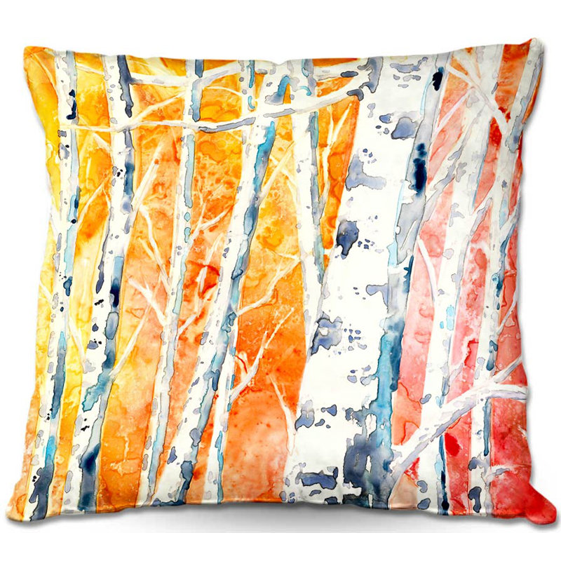 Falling For Trees Throw Pillow, 16" H x 16" W x 4" D