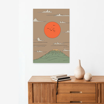 Contemporary Art Dreamy Ethereal Peaceful Bird Forest Landscape Wall Art - Wrapped Canvas Print