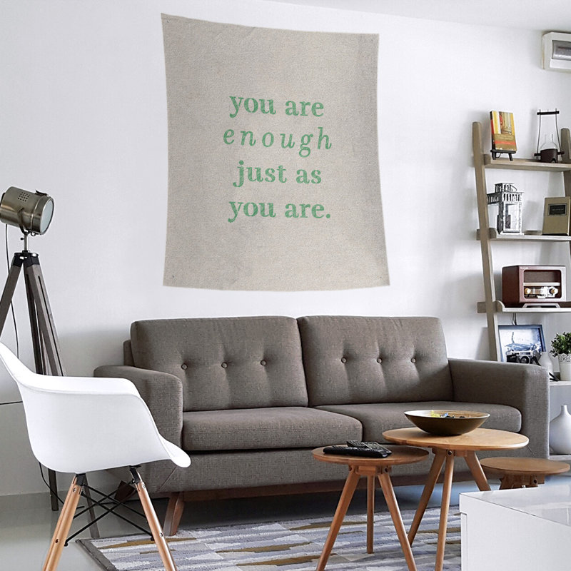 En polyester, vous êtes assez tapisserie quot, H 27,5 po x l 37,5 po, Blanc / Vert