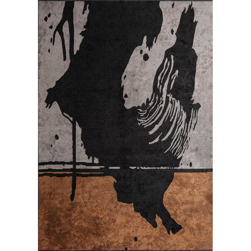 Tapis moderne et abstrait, Rectangle 6 pi 7 po x 8 pi 3 po