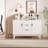 47 Inch Modern Fluted Sideboard Buffet Cabinet with 3 Drawers and Adjustable Shelves, Kitchen Storage Cabinet-1672777483