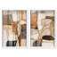 Ensemble de décorations murales « Quarry Wall Abstract » en style boho doré par Art Remedy, cadre noir, 10 x 15-241411105-241411122