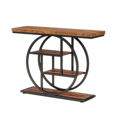 Tribesigns Industrial 4-Tier Wood Console Table