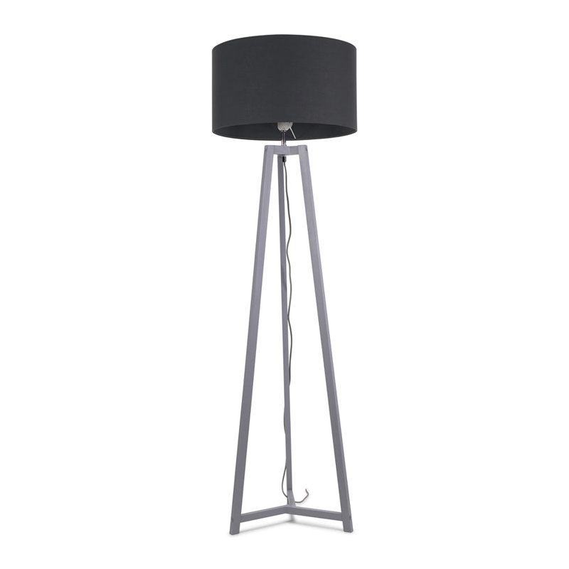 Rhavyn 148cm Traditional Floor Lamp, Matte Grey, Charcoal Grey