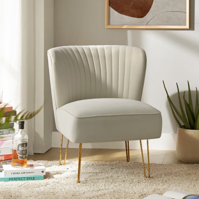 Chaise d'appoint en velours Leona