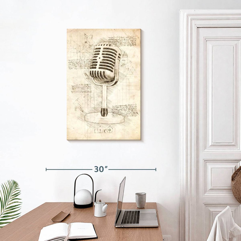 Plan du microphone Abarca, H 30 po x l 20 po