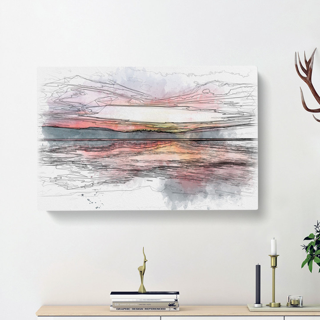 Sunset Over Lake Windermere - Wrapped Canvas