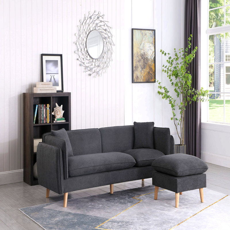 Canapé modulaire en tissu gris foncé Brayden