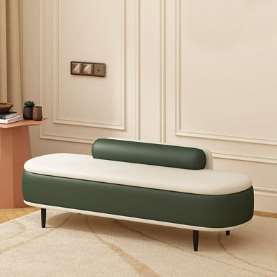 Banc en similicuir massif et en bois massif résistant aux égratignures pour salon et chambre à coucher Minimalist