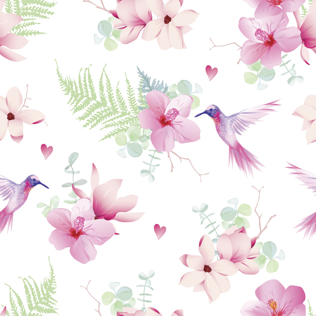 Parkerfield Delicate Tropical Flowers by Lavendertime - Druck