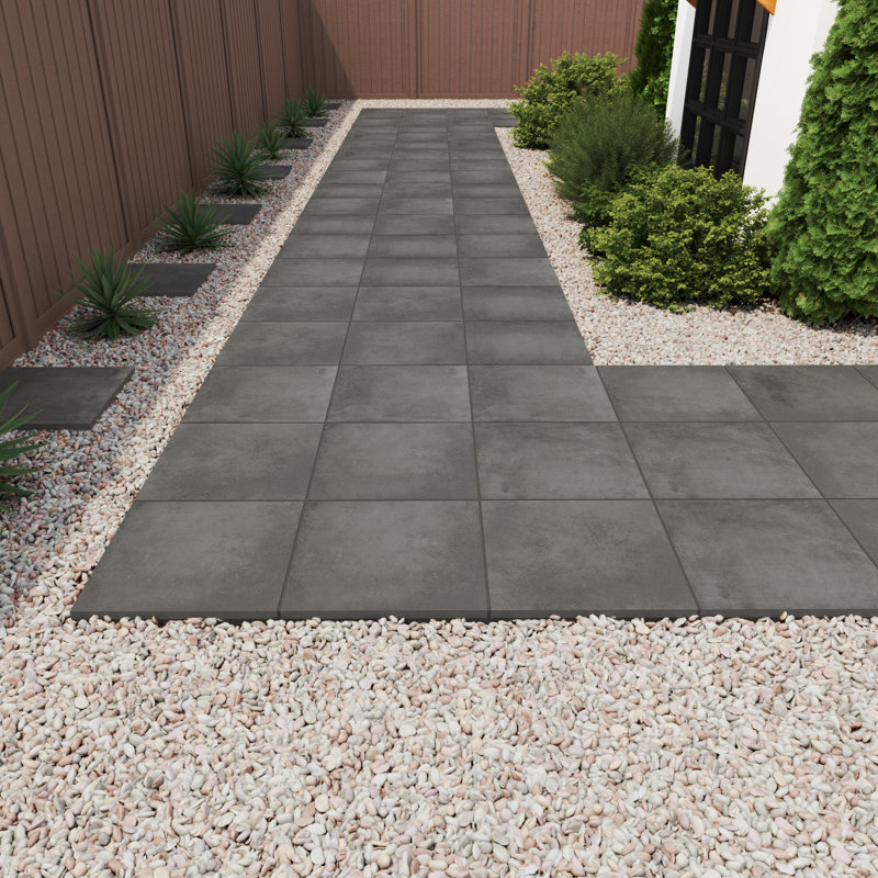 Merden 24 in. x 24 in. x 1.18 in. Matte Porcelain Stone Look Paver (8 sq. ft./unit, 2 Pieces), Iron