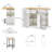 47.2" Kitchen Dining Table Set With 2 Stools And Drop Leaf-1608053885