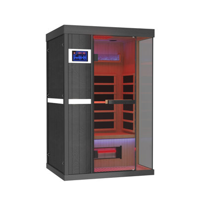 2-person Full Spectrum Sauna, Indoor Dry Far Infrared Sauna With Dual Led Controls