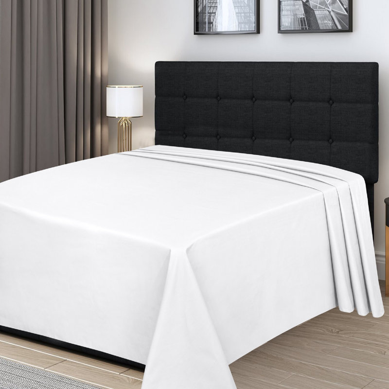 Egyptian-Quality Cotton sheet Flat, Cream, Double (4'6")