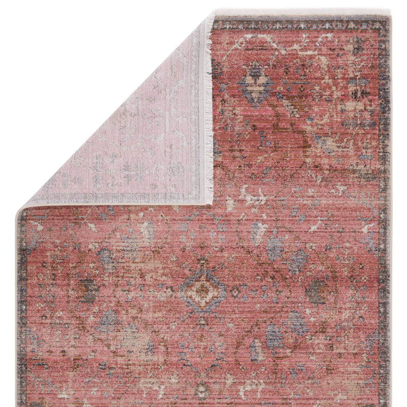 Tapis oriental rose / gris / beige Finnuala, Rectangle 9 pi x 12 pi 11 po