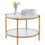 Petite table basse ronde dorée mat