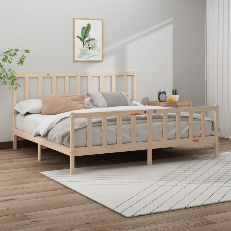 Jawanna Solid Wood Bed, Super King (6'), Black