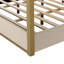 King Size Upholstery Canopy Platform Bed With Headboard And Metal Frame, Beige-1636895693-1636895699