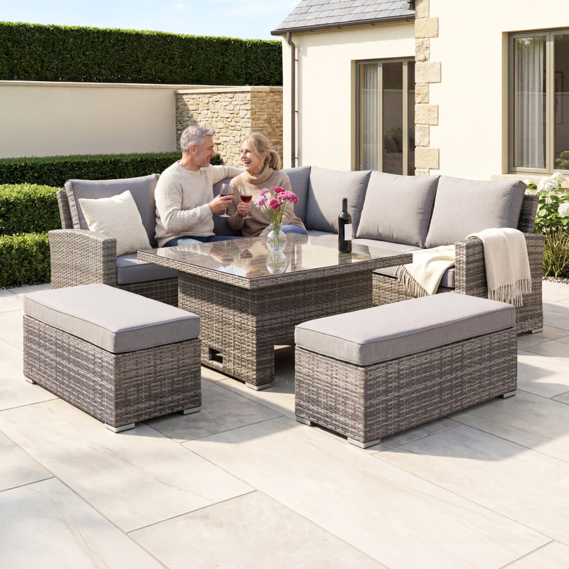 Moskell 8 Seater Rattan Corner Sofa Set
