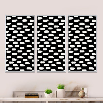 Ensemble de 3 reproductions d'art sur toile encadrées blanches