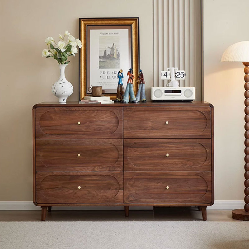 Large Capacity Rounded Solid Wood Buffet Table