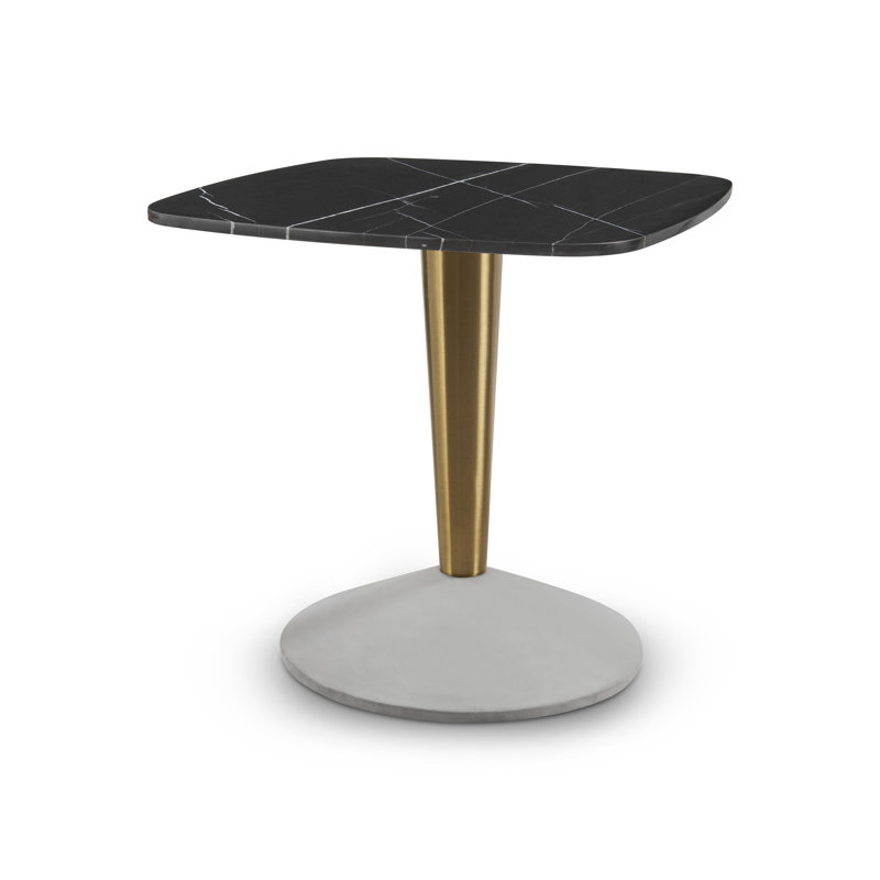 Laege Metal Base Dining Table, Black, Grey