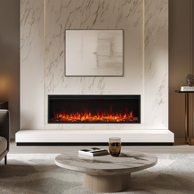 Ahlheim Black Electric Fireplace with 5100 BTU