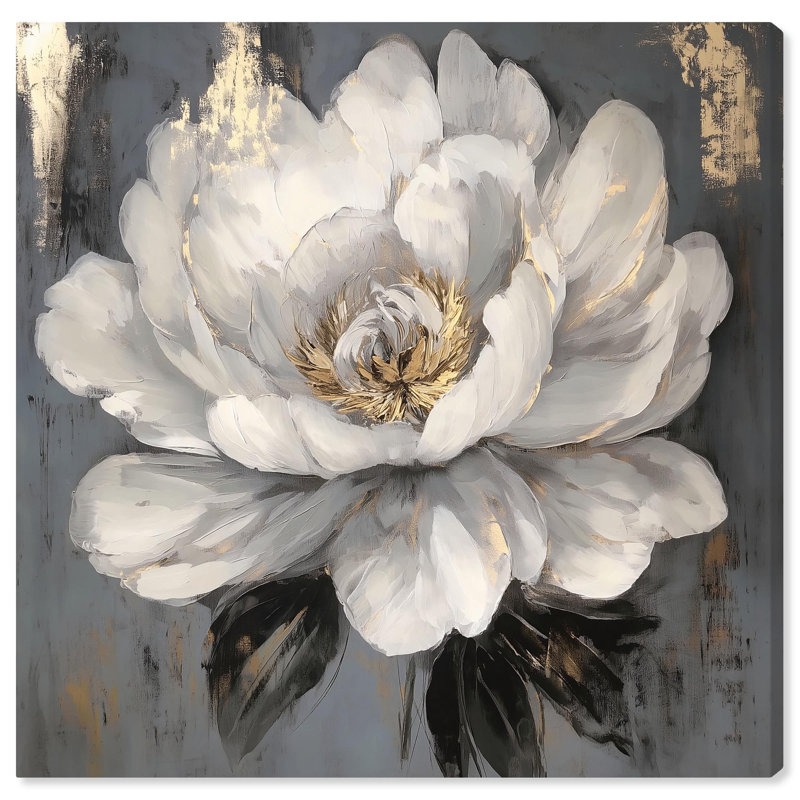 «Ivory Incarnation I Canvas Luxe Flower Art» par Art Remedy, H 40 po x l 40 po, Toile tendue avec châssis