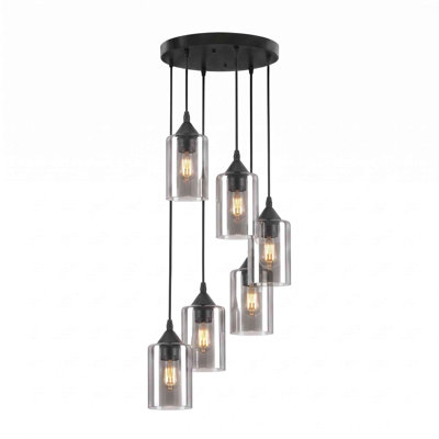 6 - Light Matte Black Pendant