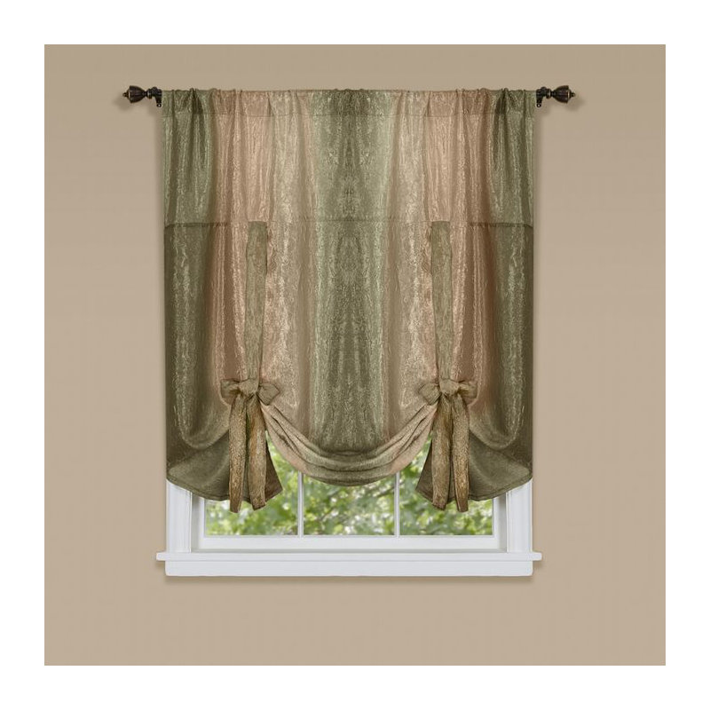 Panneau de rideau simple semi-transparent Aldreda, Terre