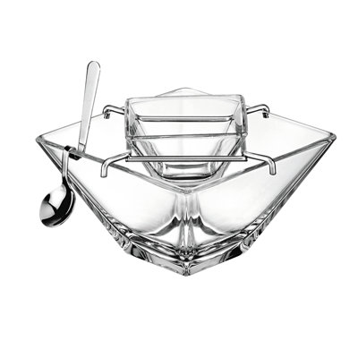 Ebern Designs Brayshaw Glass Divided Serving Dish