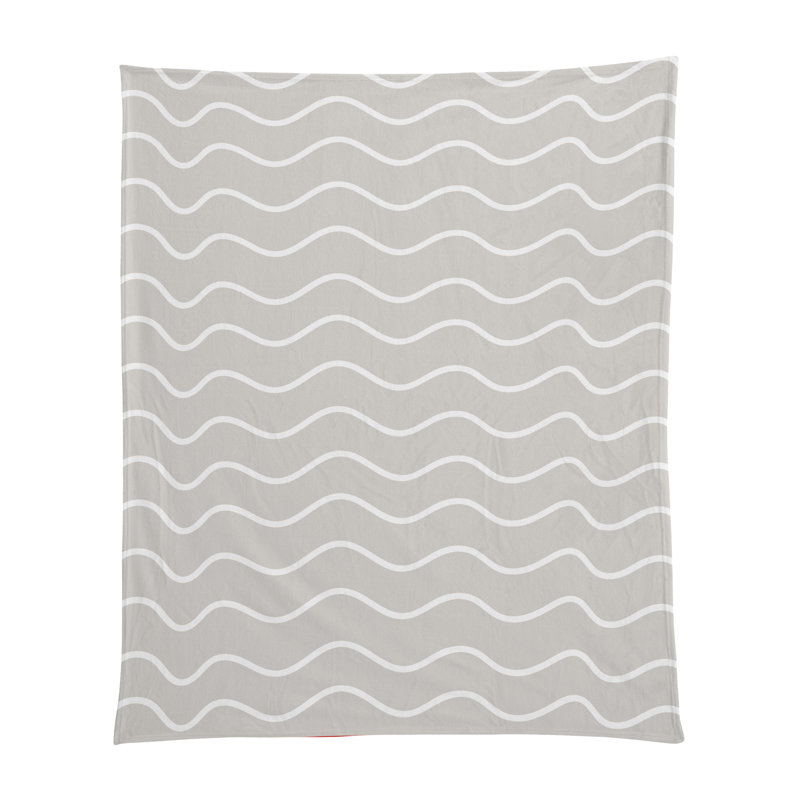 Couverture moelleuse 50 po x 60 po Modern White, Chevron gris
