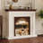 Black Solid Wood Freestanding Fireplace
