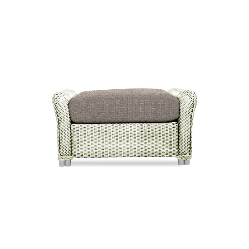Reflections Outdoor Ottoman, Ivory, Friendly Flax