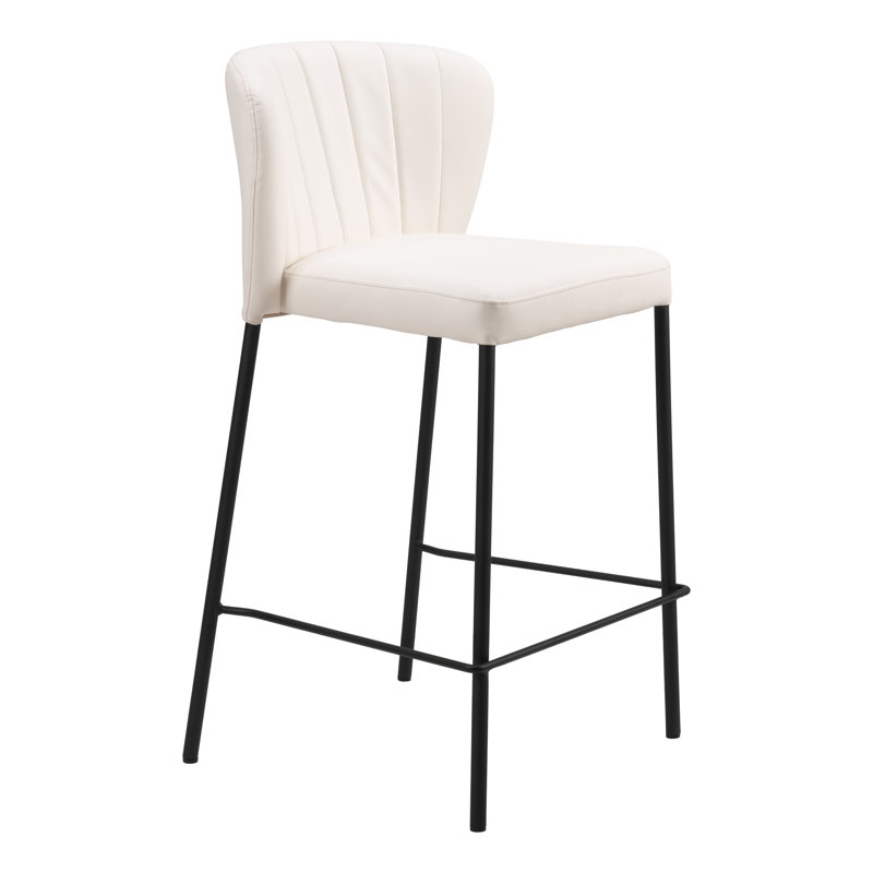 Tabouret de comptoir Keithan (ensemble de 2), Tabouret de comptoir (siège d'une hauteur de 25,8, Crème