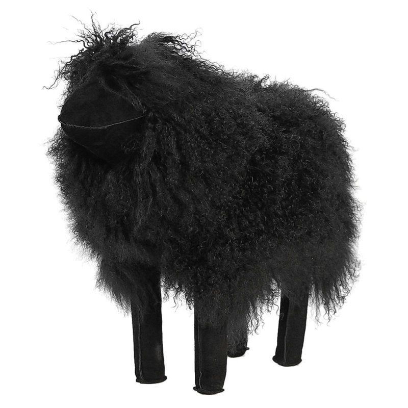 Handmade Tibetan Lamb Sheep Figurine by Outpost Original, Black, Large